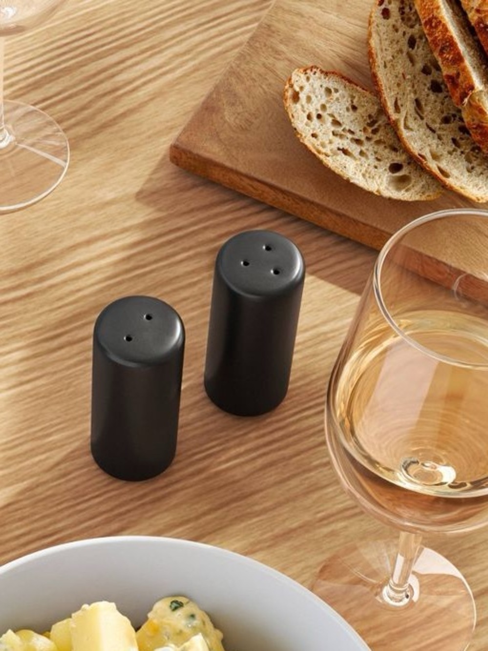 Target dark gray ceramic Salt and Pepper Shakers - Minimalist Dining Set